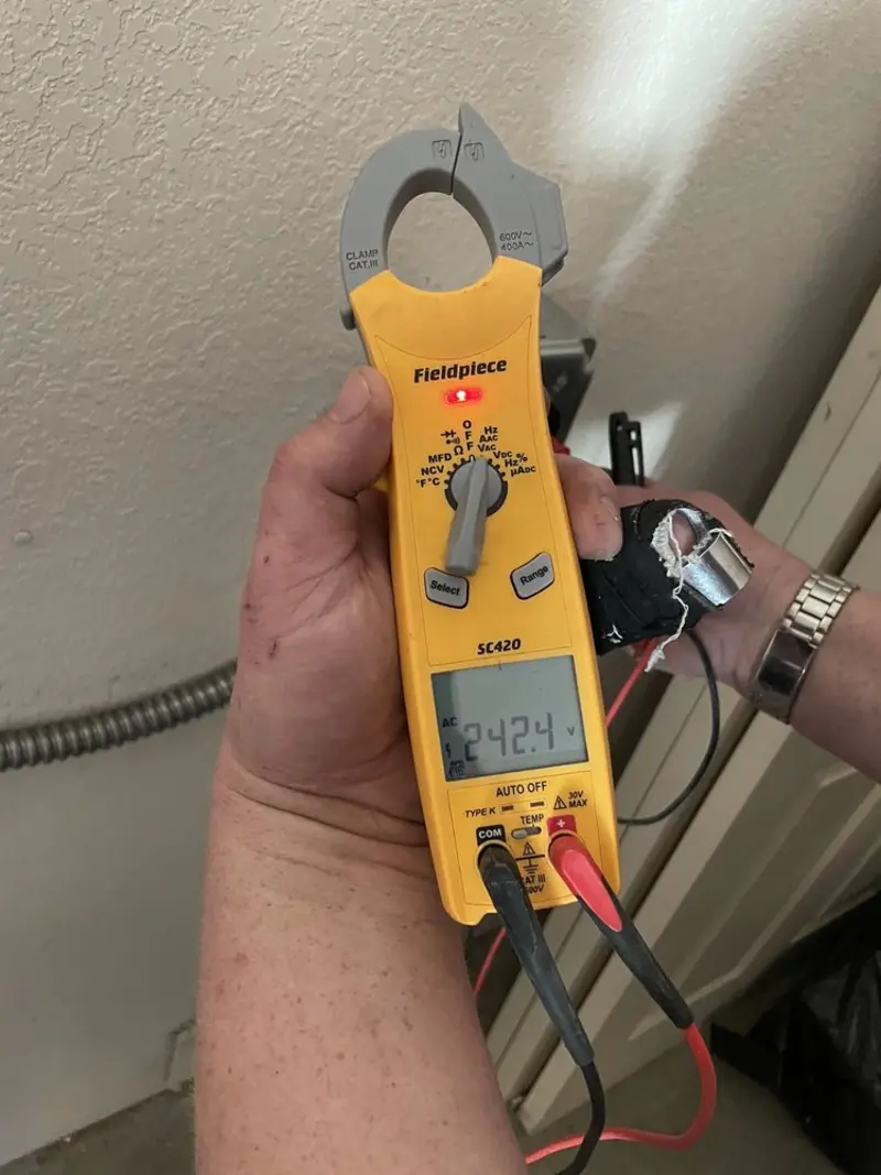 Voltage testing with clamp meter during Hot Tub / Pool Electrical Wiring in Kutztown